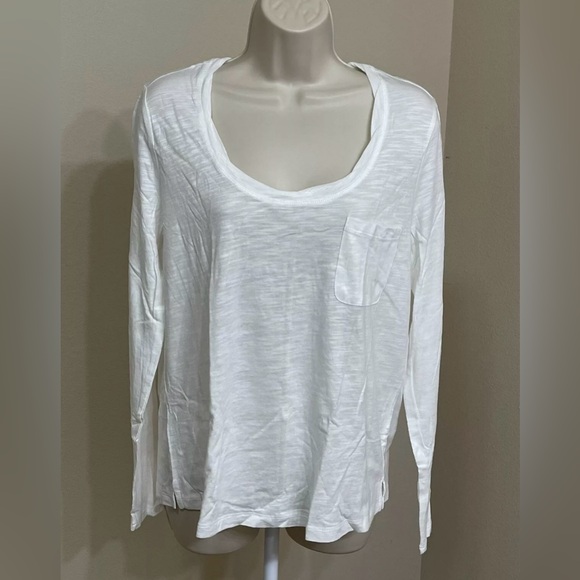 Social Standard by Sanctuary Women's White Scoop Neck Long Sleeve T-Shirt s S - Picture 1 of 10